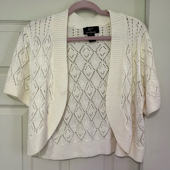 Nina Leonard Tops - Short Sleeve Cardigan Coverup